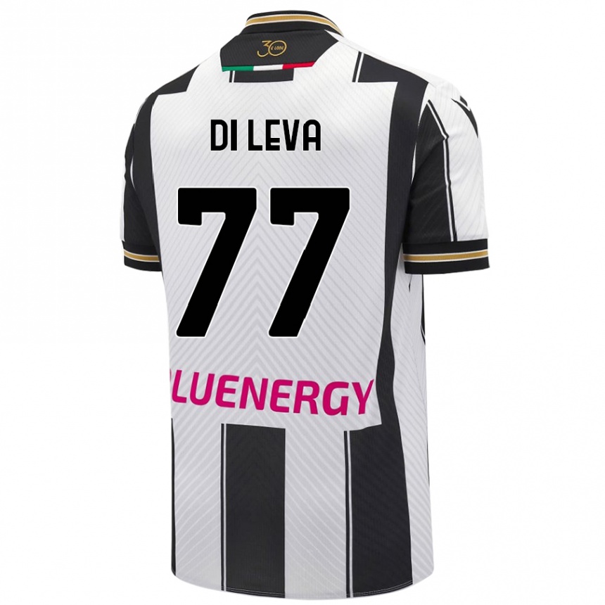 Enfant Football Maillot Vincenzo Di Leva #77 Blanc Noir Tenues Domicile 2024/25