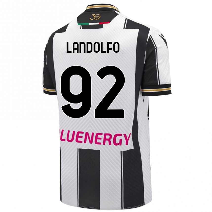 Enfant Football Maillot Tommaso Landolfo #92 Blanc Noir Tenues Domicile 2024/25