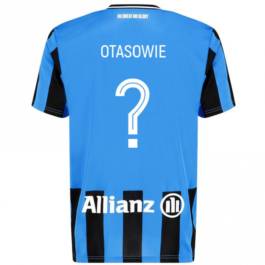 Enfant Football Maillot Owen Otasowie #0 Bleu Ciel Noir Tenues Domicile 2024/25