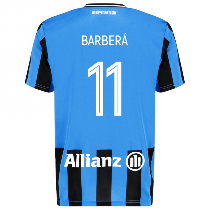 Enfant Football Maillot Víctor Barberá #11 Bleu Ciel Noir Tenues Domicile 2024/25