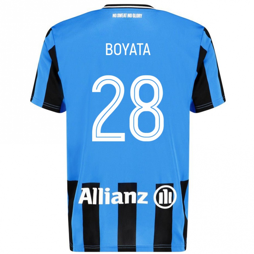 Enfant Football Maillot Dedryck Boyata #28 Bleu Ciel Noir Tenues Domicile 2024/25