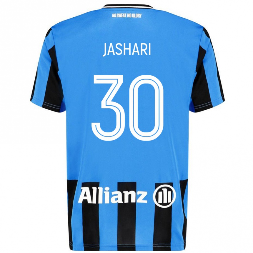 Enfant Football Maillot Ardon Jashari #30 Bleu Ciel Noir Tenues Domicile 2024/25