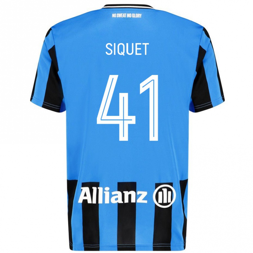 Enfant Football Maillot Hugo Siquet #41 Bleu Ciel Noir Tenues Domicile 2024/25