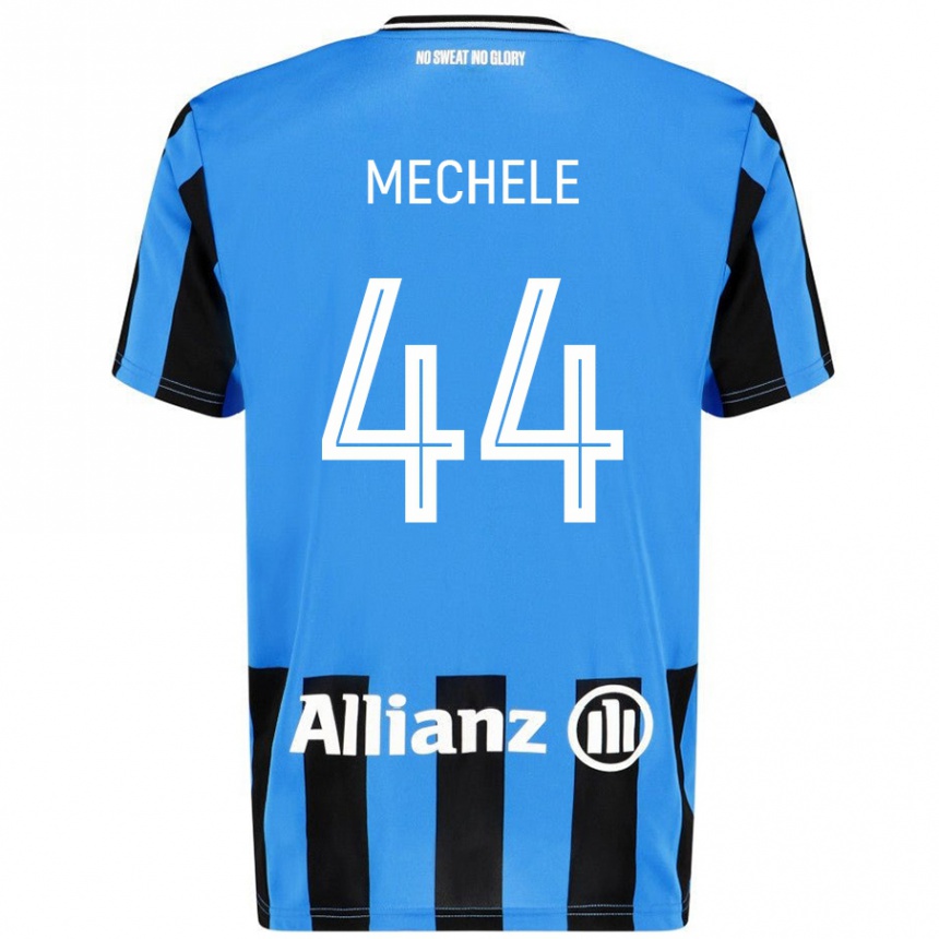 Enfant Football Maillot Brandon Mechele #44 Bleu Ciel Noir Tenues Domicile 2024/25