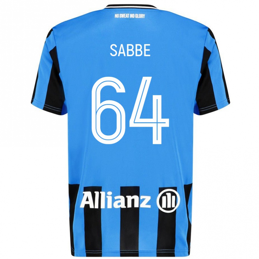 Enfant Football Maillot Kyriani Sabbe #64 Bleu Ciel Noir Tenues Domicile 2024/25