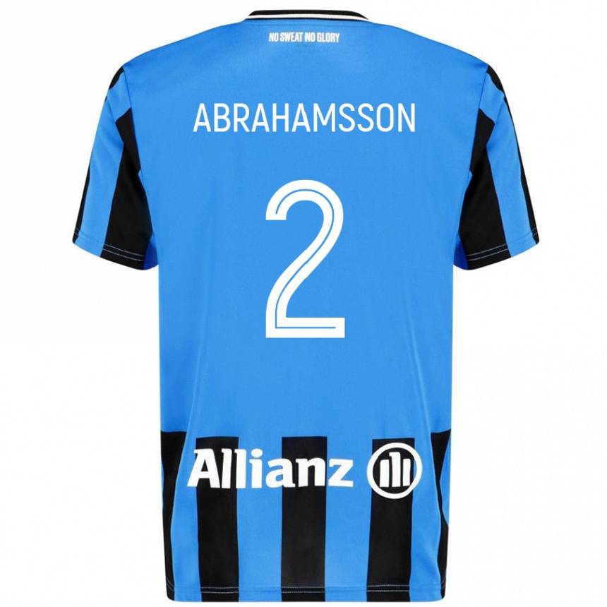 Enfant Football Maillot Sejde Abrahamsson #2 Bleu Ciel Noir Tenues Domicile 2024/25