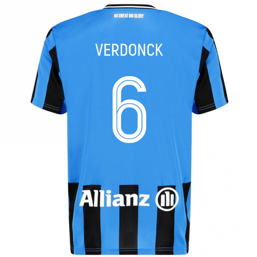 Enfant Football Maillot Saar Verdonck #6 Bleu Ciel Noir Tenues Domicile 2024/25