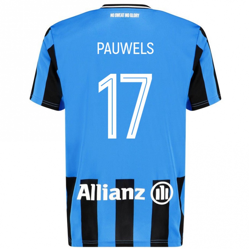 Enfant Football Maillot Fleur Pauwels #17 Bleu Ciel Noir Tenues Domicile 2024/25