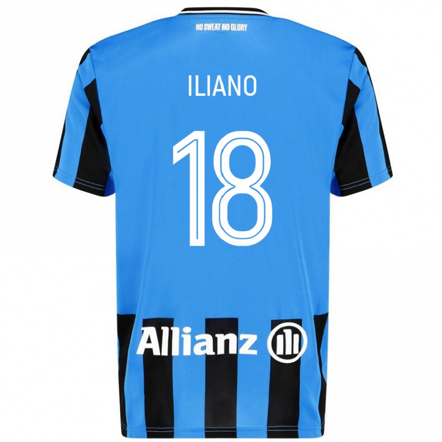 Enfant Football Maillot Isabelle Iliano #18 Bleu Ciel Noir Tenues Domicile 2024/25