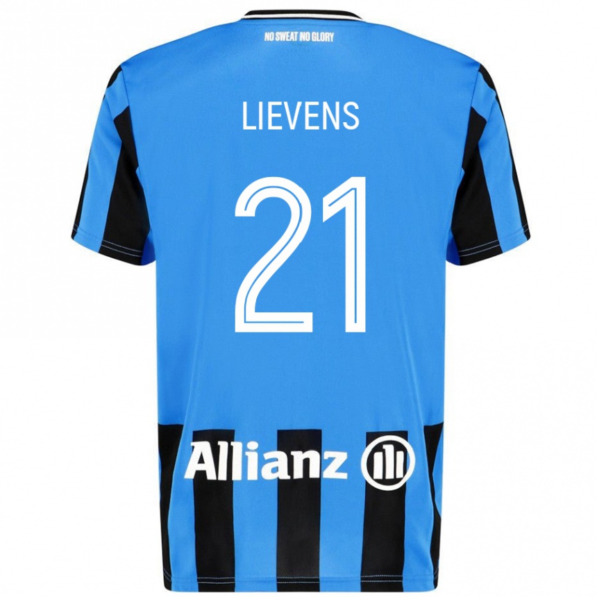 Enfant Football Maillot Caitlin Lievens #21 Bleu Ciel Noir Tenues Domicile 2024/25