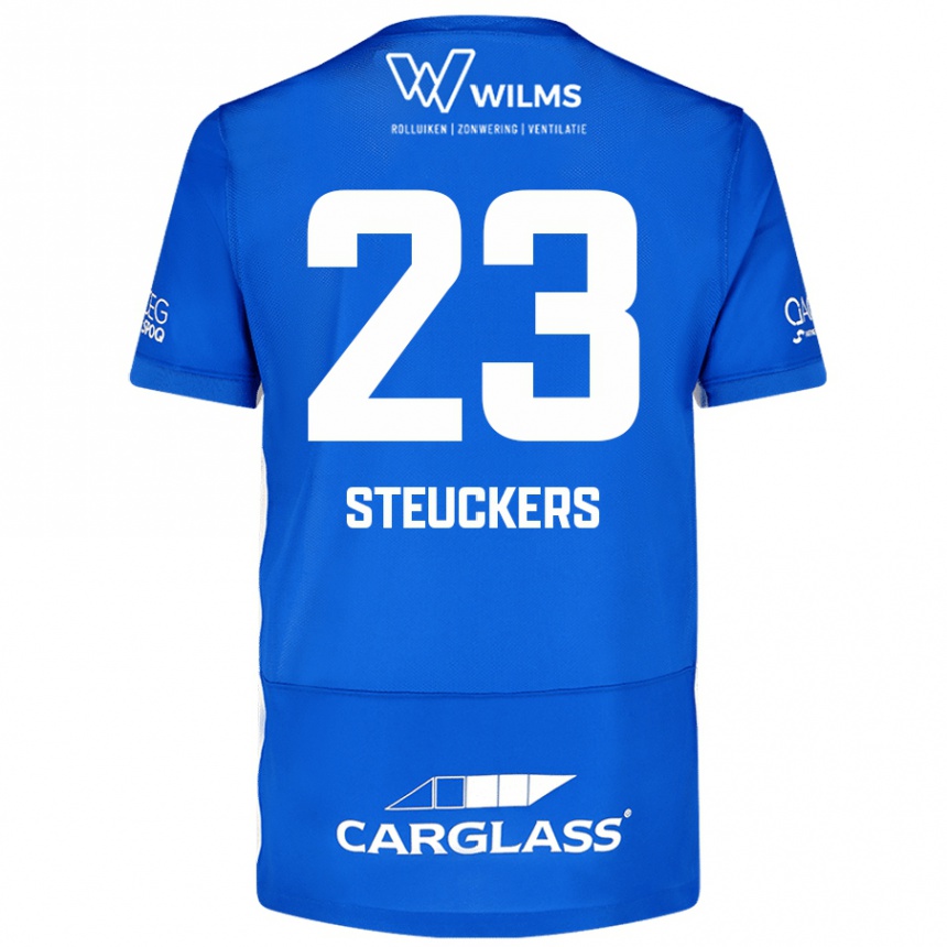 Enfant Football Maillot Jarne Steuckers #23 Bleu Tenues Domicile 2024/25