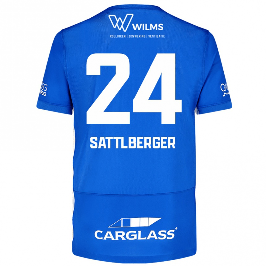 Enfant Football Maillot Nikolas Sattlberger #24 Bleu Tenues Domicile 2024/25