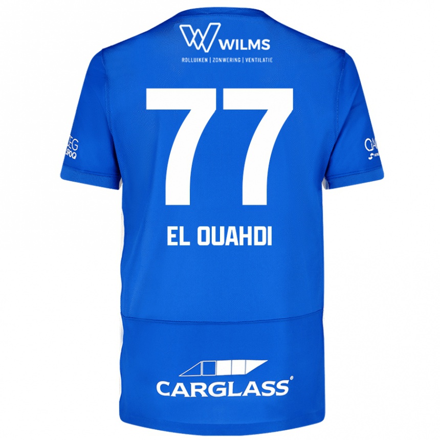 Enfant Football Maillot Zakaria El Ouahdi #77 Bleu Tenues Domicile 2024/25