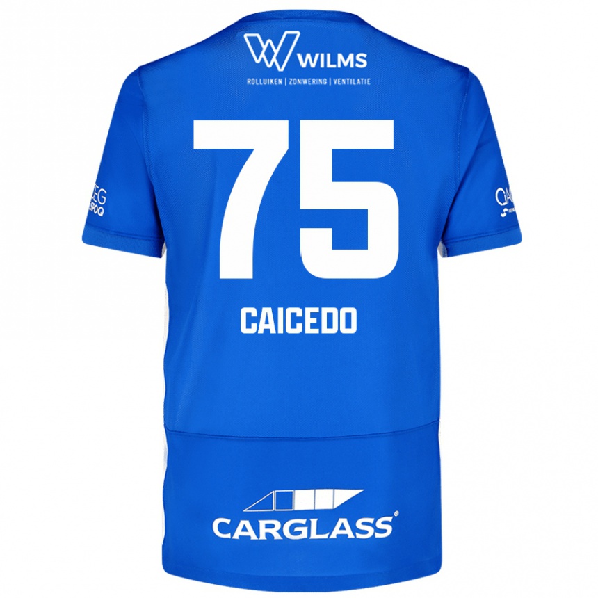 Enfant Football Maillot Alfred Caicedo #75 Bleu Tenues Domicile 2024/25