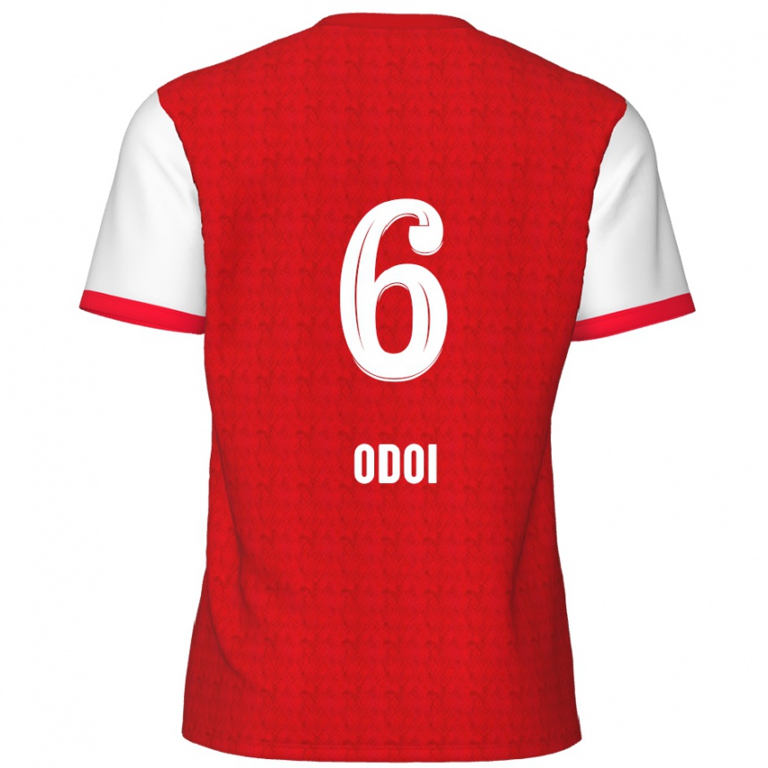 Enfant Football Maillot Denis Odoi #6 Rouge Blanc Tenues Domicile 2024/25