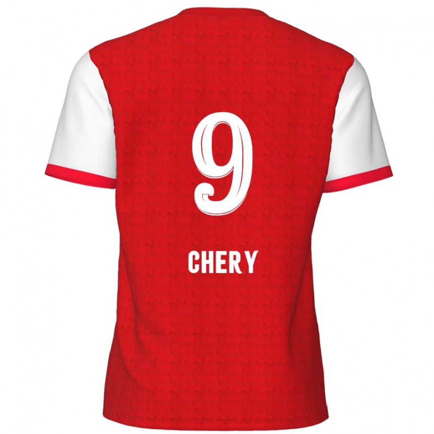 Enfant Football Maillot Tjaronn Chery #9 Rouge Blanc Tenues Domicile 2024/25