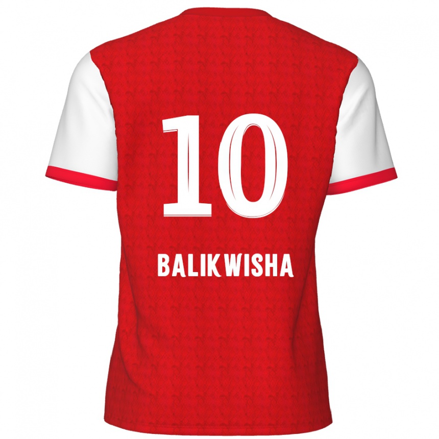 Enfant Football Maillot Michel-Ange Balikwisha #10 Rouge Blanc Tenues Domicile 2024/25