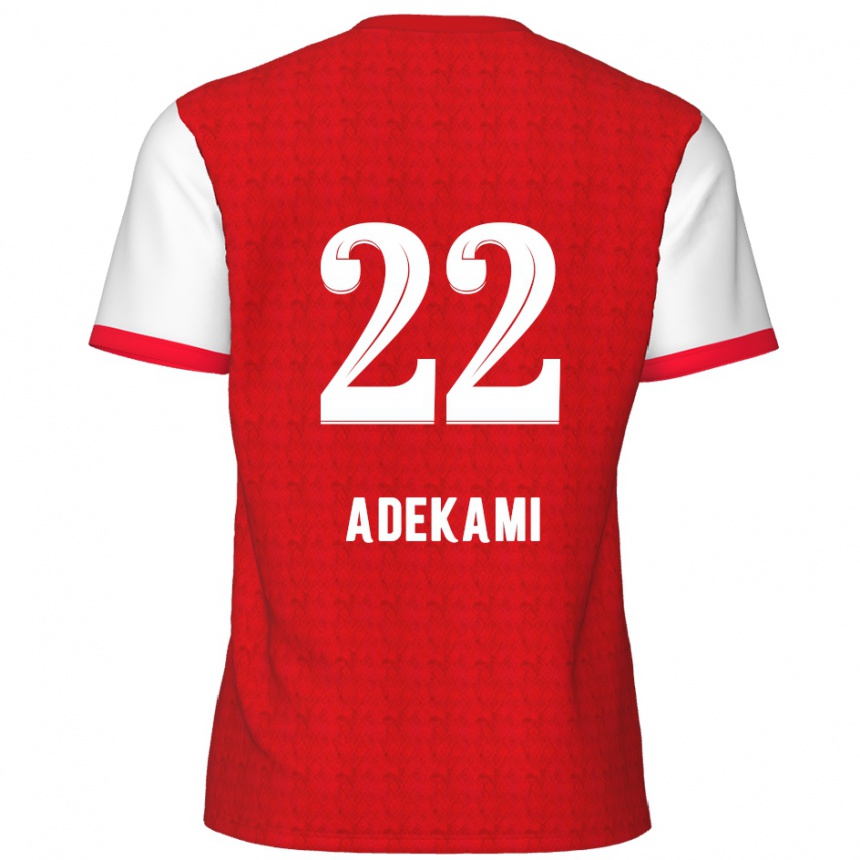 Enfant Football Maillot Farouck Adekami #22 Rouge Blanc Tenues Domicile 2024/25