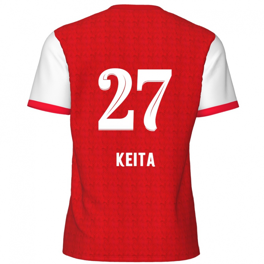 Enfant Football Maillot Mandela Keita #27 Rouge Blanc Tenues Domicile 2024/25