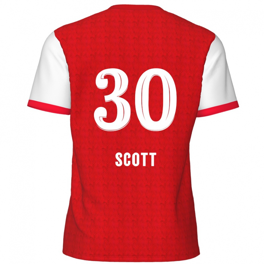 Enfant Football Maillot Christopher Scott #30 Rouge Blanc Tenues Domicile 2024/25