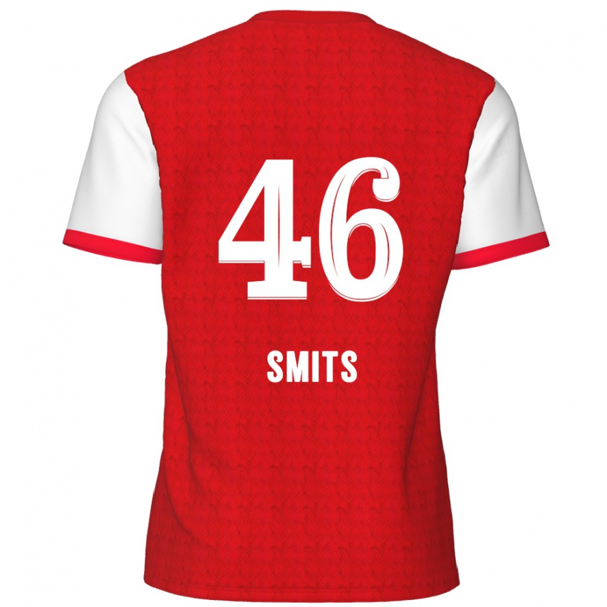 Enfant Football Maillot Milan Smits #46 Rouge Blanc Tenues Domicile 2024/25