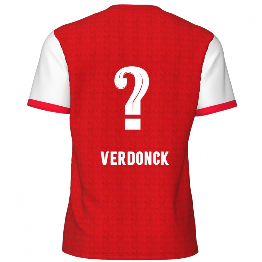 Enfant Football Maillot Dries Verdonck #0 Rouge Blanc Tenues Domicile 2024/25