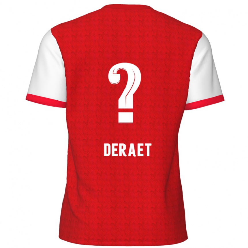 Enfant Football Maillot Xavi Deraet #0 Rouge Blanc Tenues Domicile 2024/25