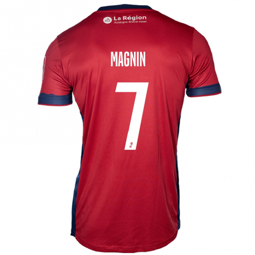 Enfant Football Maillot Yohann Magnin #7 Bordeaux Clair Tenues Domicile 2024/25