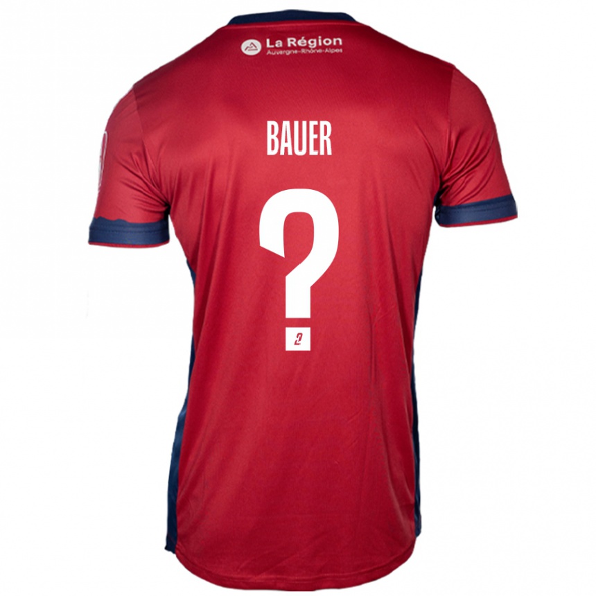 Enfant Football Maillot Hugo Bauer #0 Bordeaux Clair Tenues Domicile 2024/25