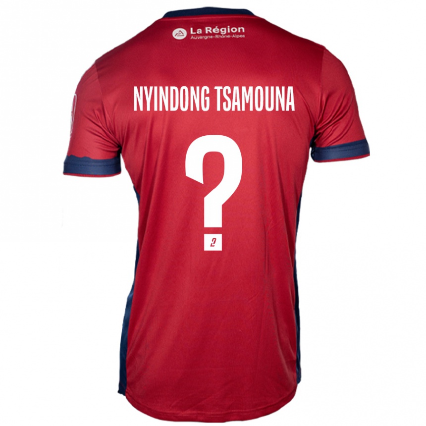 Enfant Football Maillot Jean Nyindong Tsamouna #0 Bordeaux Clair Tenues Domicile 2024/25