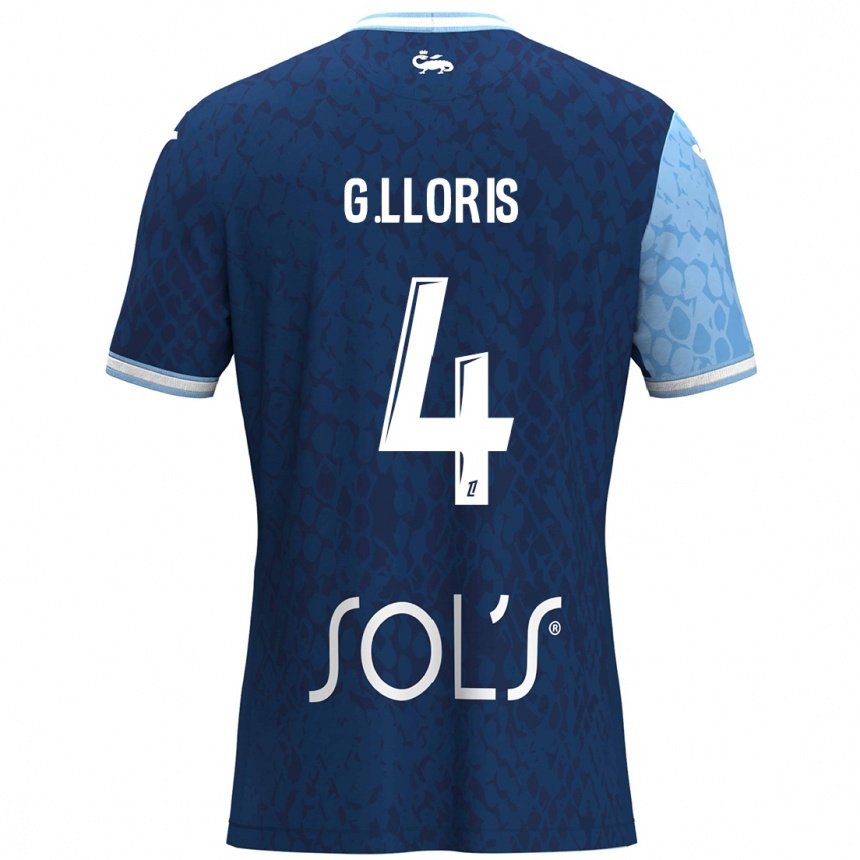 Enfant Football Maillot Gautier Lloris #4 Bleu Ciel Bleu Foncé Tenues Domicile 2024/25