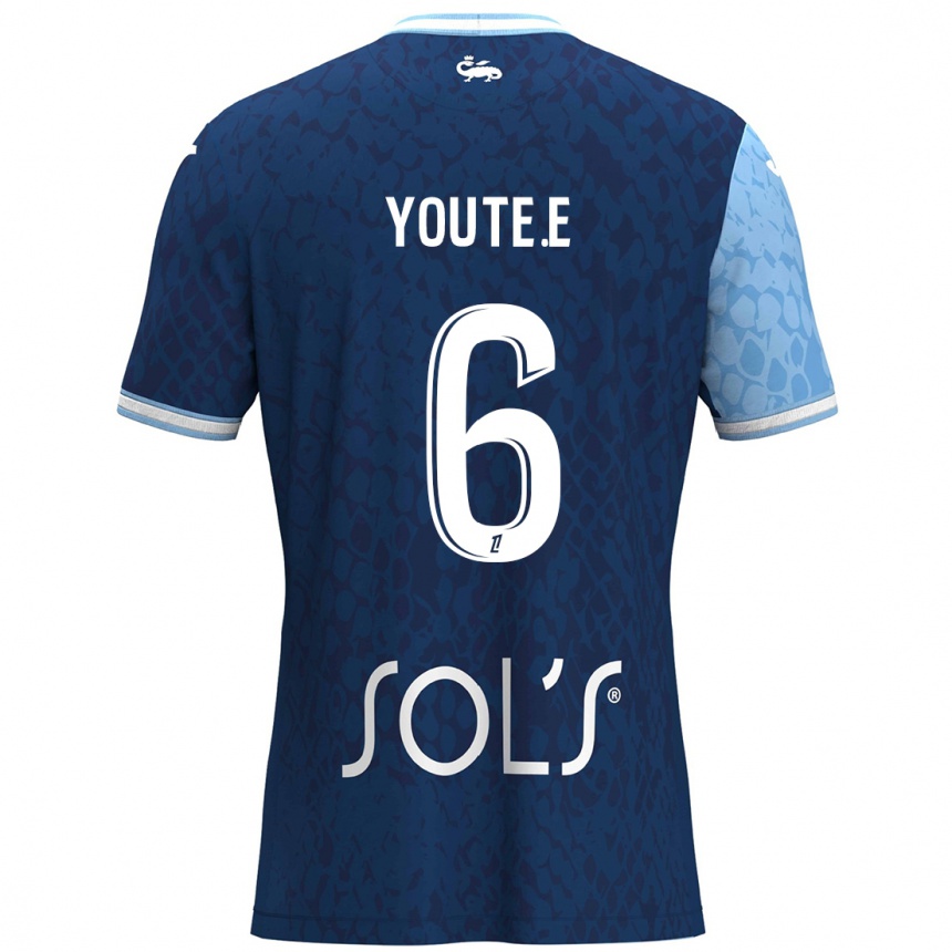 Enfant Football Maillot Étienne Youté Kinkoué #6 Bleu Ciel Bleu Foncé Tenues Domicile 2024/25