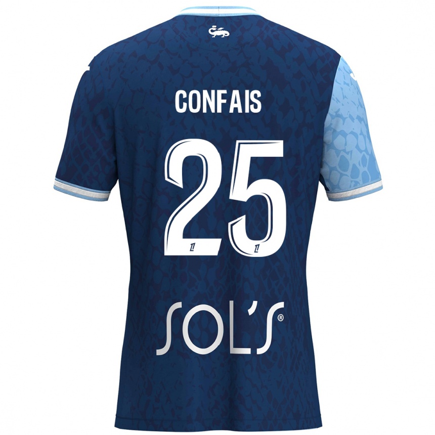 Enfant Football Maillot Aloïs Confais #25 Bleu Ciel Bleu Foncé Tenues Domicile 2024/25