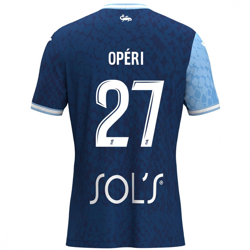 Enfant Football Maillot Christopher Operi #27 Bleu Ciel Bleu Foncé Tenues Domicile 2024/25