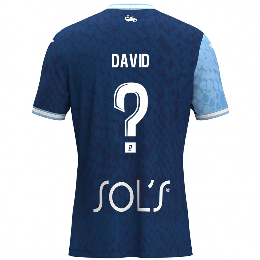 Enfant Football Maillot Moïse David #0 Bleu Ciel Bleu Foncé Tenues Domicile 2024/25