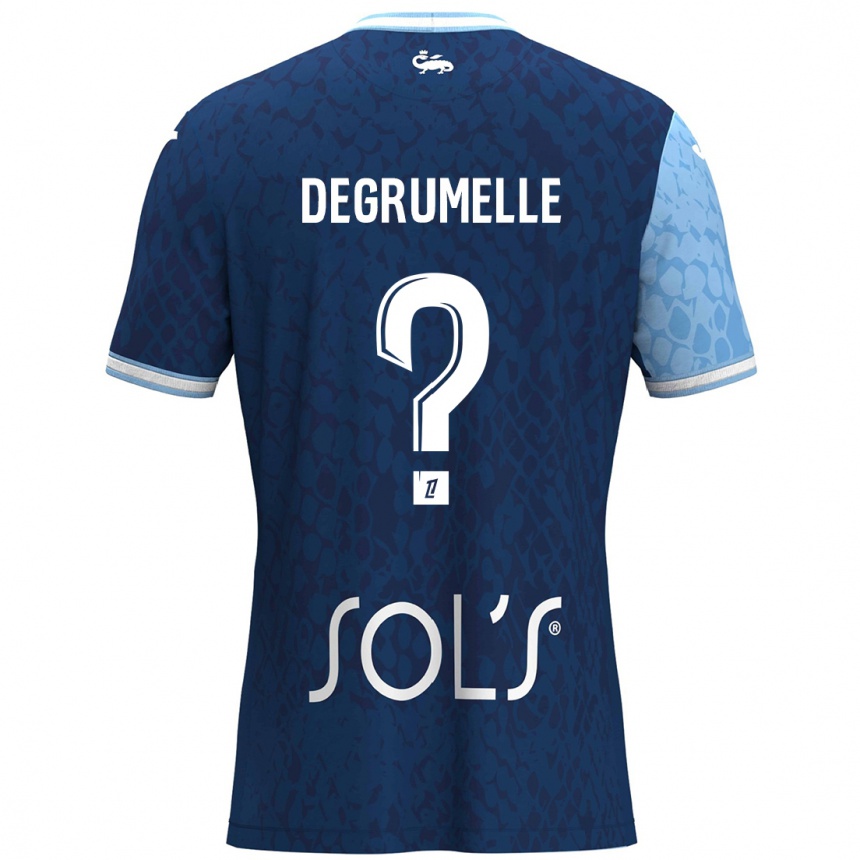 Enfant Football Maillot Matéo Degrumelle #0 Bleu Ciel Bleu Foncé Tenues Domicile 2024/25