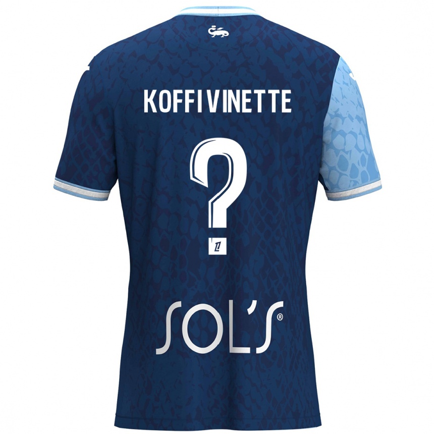 Enfant Football Maillot Enzo Koffi Vinette #0 Bleu Ciel Bleu Foncé Tenues Domicile 2024/25