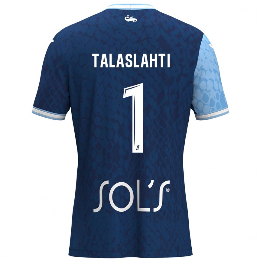 Enfant Football Maillot Katriina Talaslahti #1 Bleu Ciel Bleu Foncé Tenues Domicile 2024/25