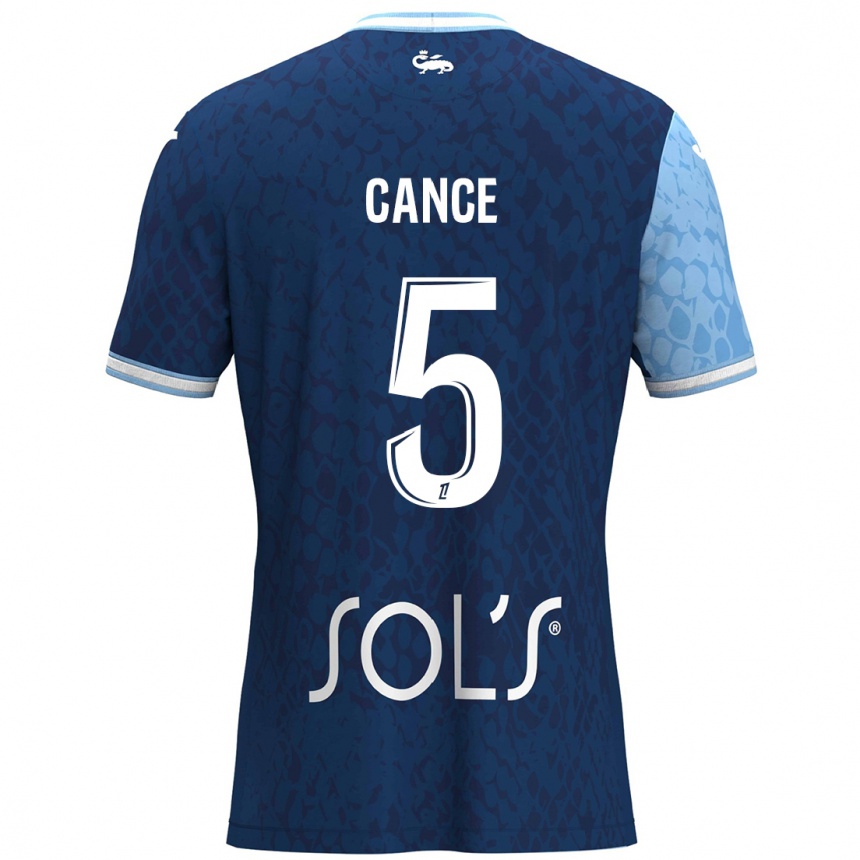 Enfant Football Maillot Laurie Cance #5 Bleu Ciel Bleu Foncé Tenues Domicile 2024/25