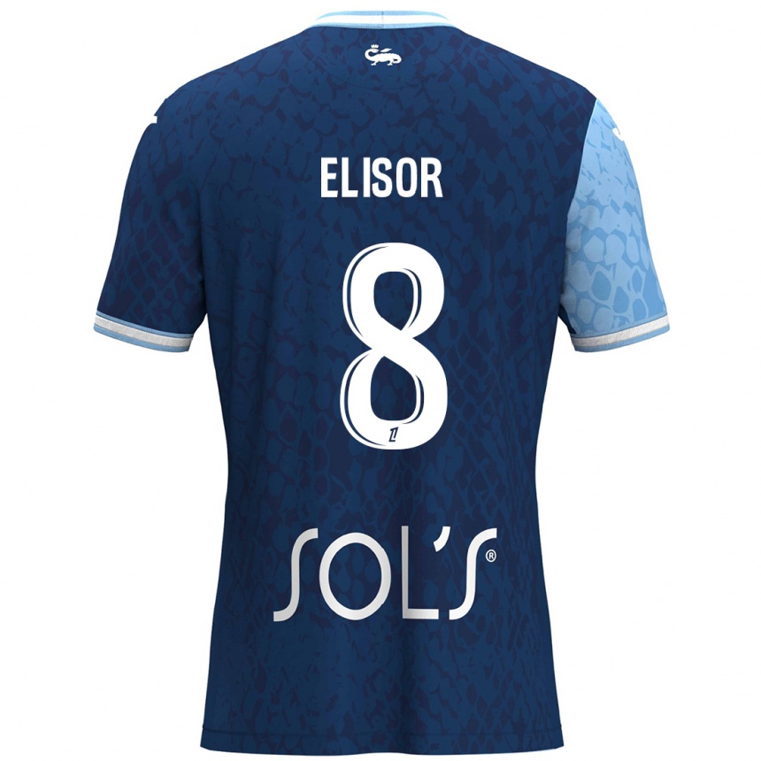 Enfant Football Maillot Salomé Elisor #8 Bleu Ciel Bleu Foncé Tenues Domicile 2024/25