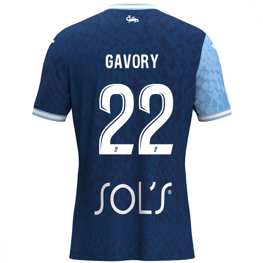 Enfant Football Maillot Christy Gavory #22 Bleu Ciel Bleu Foncé Tenues Domicile 2024/25