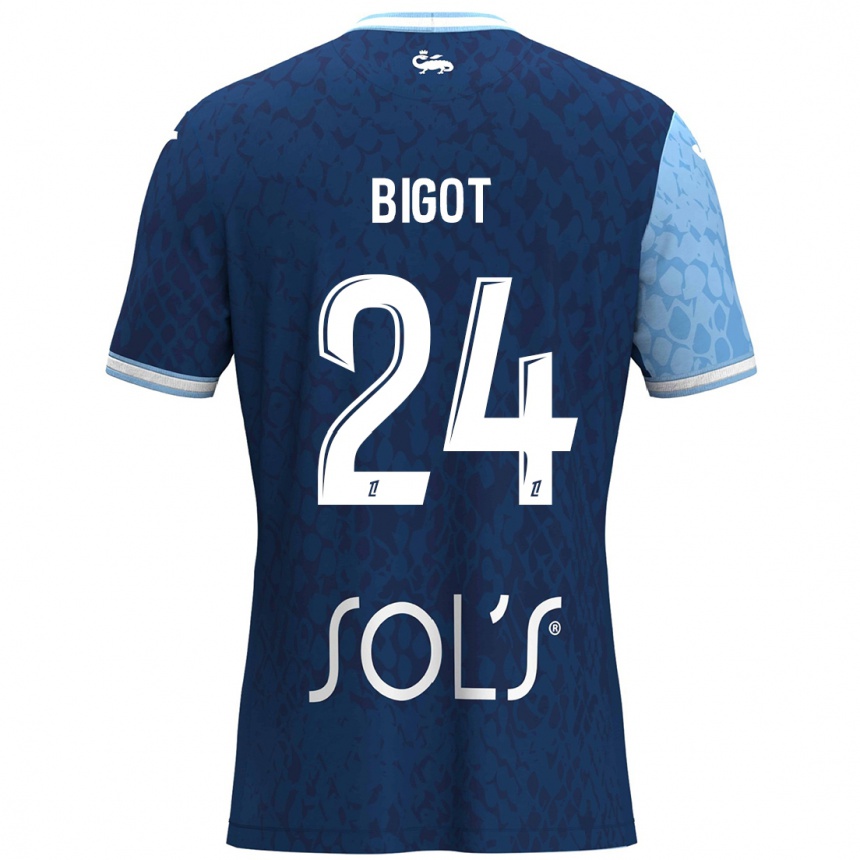 Enfant Football Maillot Maureen Bigot #24 Bleu Ciel Bleu Foncé Tenues Domicile 2024/25