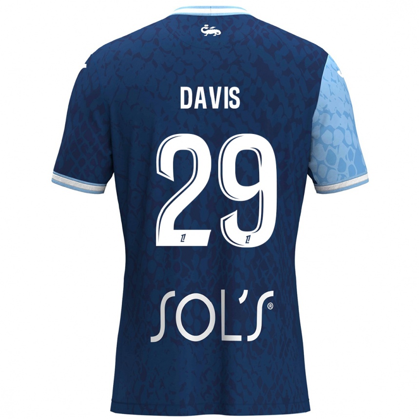 Enfant Football Maillot Deja Davis #29 Bleu Ciel Bleu Foncé Tenues Domicile 2024/25