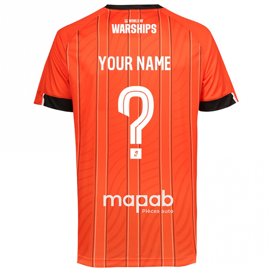 Enfant Football Maillot Votre Nom #0 Orange Tenues Domicile 2024/25