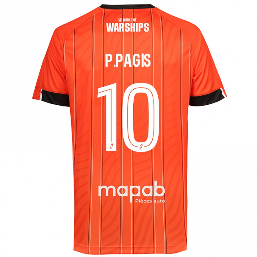 Enfant Football Maillot Pablo Pagis #10 Orange Tenues Domicile 2024/25