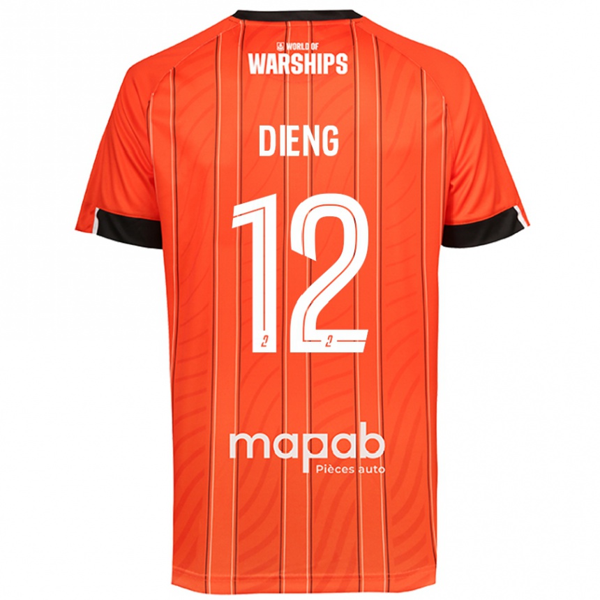 Enfant Football Maillot Bamba Dieng #12 Orange Tenues Domicile 2024/25