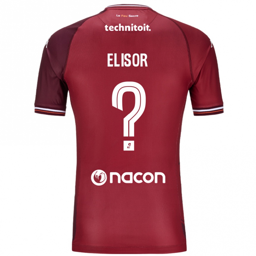 Enfant Football Maillot Simon Elisor #0 Rouge Grenade Tenues Domicile 2024/25