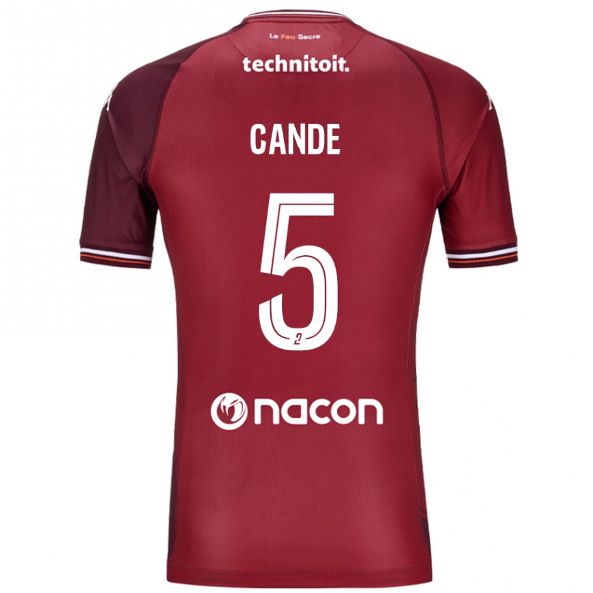 Enfant Football Maillot Fali Candé #5 Rouge Grenade Tenues Domicile 2024/25