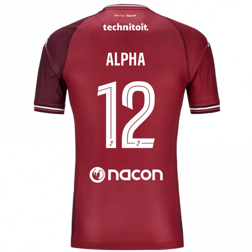 Enfant Football Maillot Alpha Touré #12 Rouge Grenade Tenues Domicile 2024/25