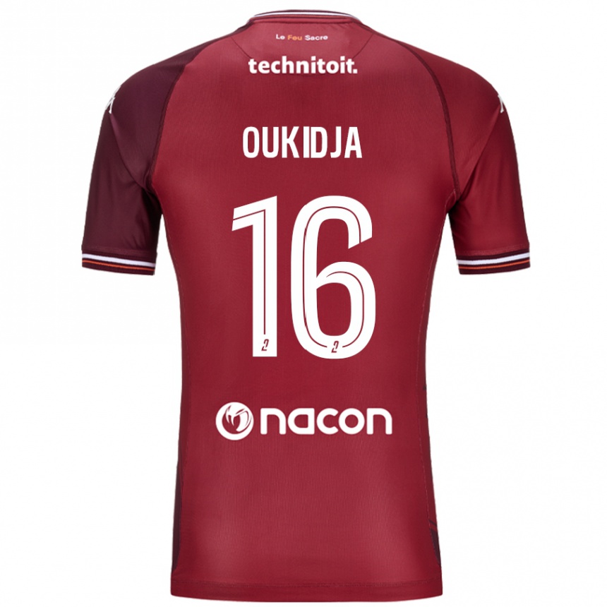 Enfant Football Maillot Alexandre Oukidja #16 Rouge Grenade Tenues Domicile 2024/25